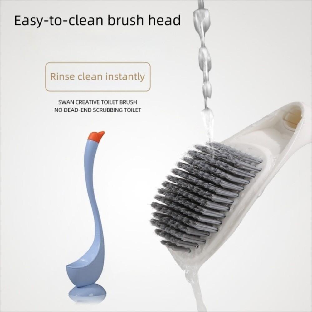 Brosse de Toilette en Plastique Forme Cygne Mignon Nettoyeur de Cuvette de Toilette Accessoires de Salle de Bain