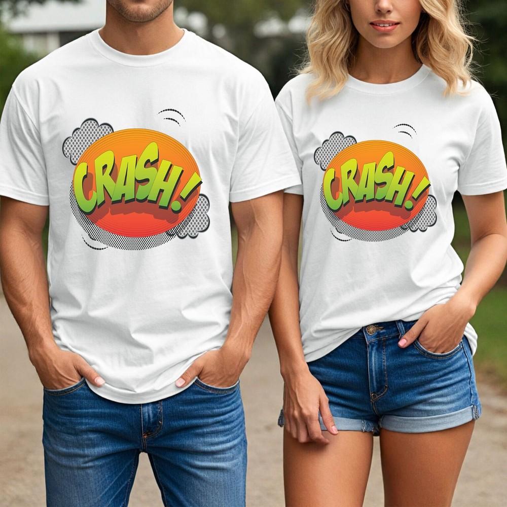 

Crash Comic T-Shirt | Pop Art Cartoon Explosion Graphic Tee Retro Unisex Style S