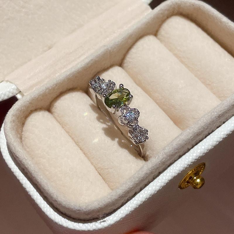 Copper Zircon Geometric Ring Elegant Hand Accessory For Women RingStyleTwo