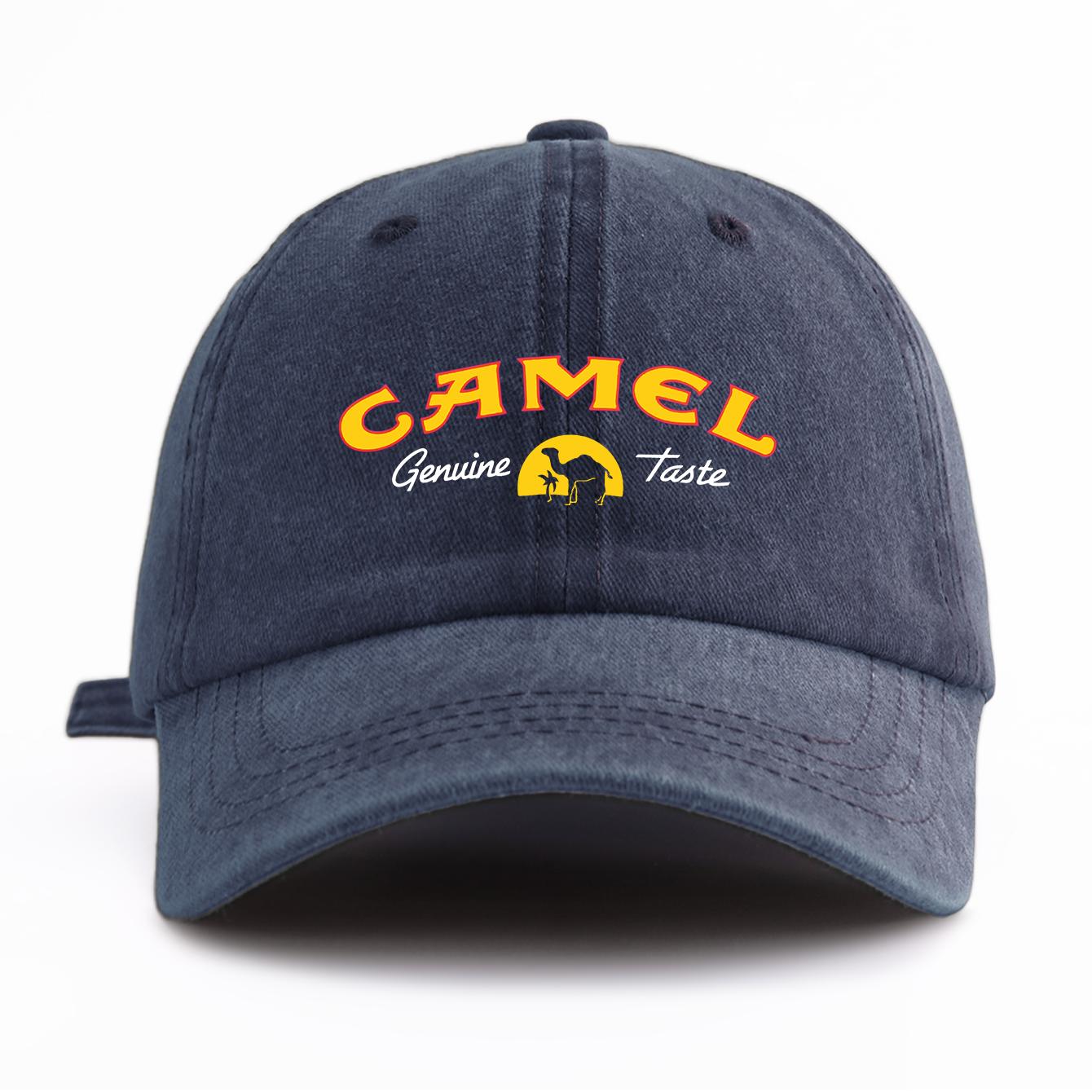 

1 шт. Прана бейсболка з принтом CAMEL для дорослих, випрана, мінімалістичний ретро стиль, повсякденна, м яка, регульована, кепка тата, ідеально підходить як подарунок