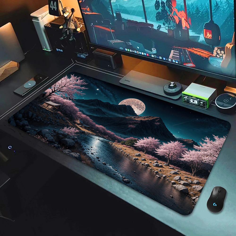 Fantasy Cherry Blossom Tree Mouse Pad Large Computer Keyboard Pads Anime Game Mousepad Game Mats Amazing Landscape XXL Desk Mat