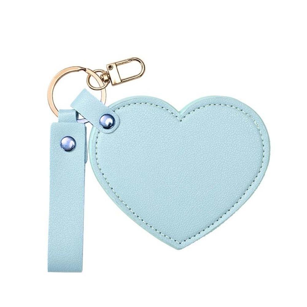 Rotate Small Mirror Love Heart Makeup Mirror Korean Style Colorful Love Keychain  Women
