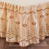 Princess Lace Bed Skirt Floral Embroidery Bed Skirt Non-slip Bed Cover Queen King Bedspread Bedding Mattress Cover Bedding Decor