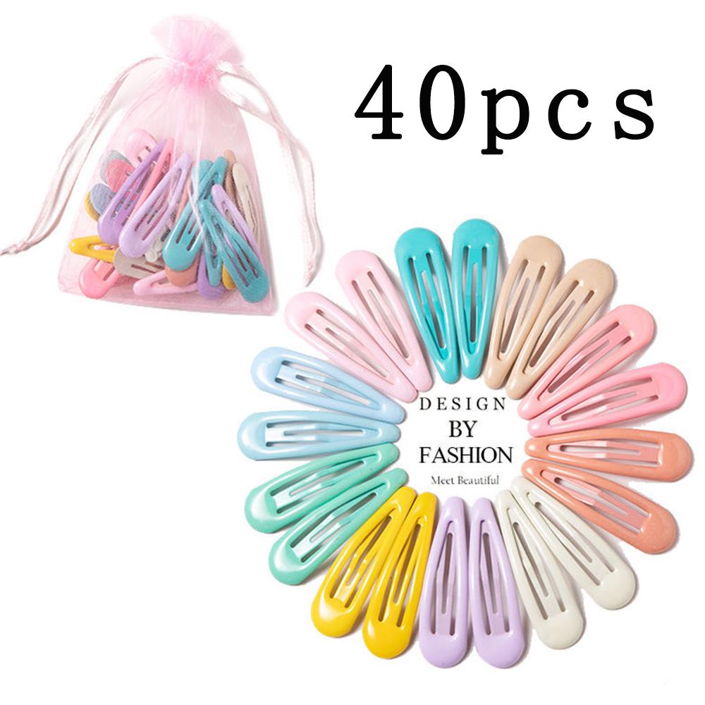 10/40Pcs Colors Hair Clips For Women Girls Fashion Solid Kids Hair Accessories Snap Metal Barrettes Hairpins Clip Bobby Pin