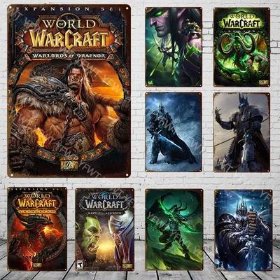 Modernes World of Warcraft Metallschild Poster Wandkunst für Schlafzimmer Studio Heimdekor Perfekte Wanddekoration Cuadros