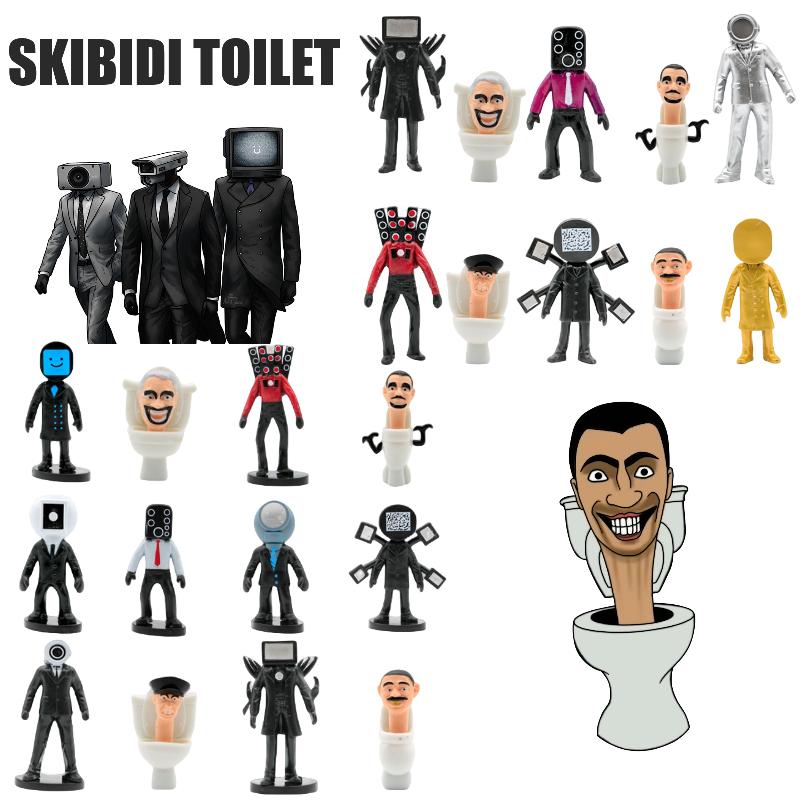 Mini Skibidi Toilet Man Figure Model Toy Battle Game Desk Decor Kids Figurine