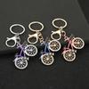 Sporty Couple Bike Keychains Metal Construction Crystal Ideal For Anniversary Gifting