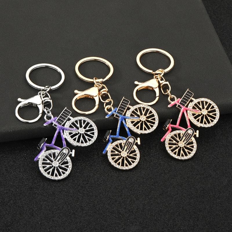 Sporty Couple Bike Keychains Metal Construction Crystal Ideal For Anniversary Gifting