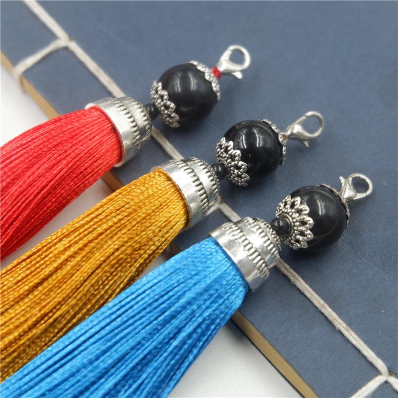 Tassel Ear With Hat Diy Handmade Ear Pendant High-End Lobster Buckle Tassel Ear Pendant
