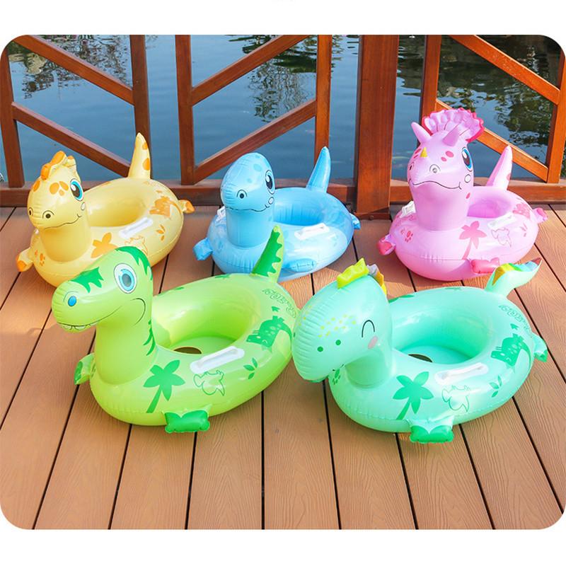 Children's Thickened Inflatable Dinosaur Seat Ring For Swimming Eco-friendly Pvc Material