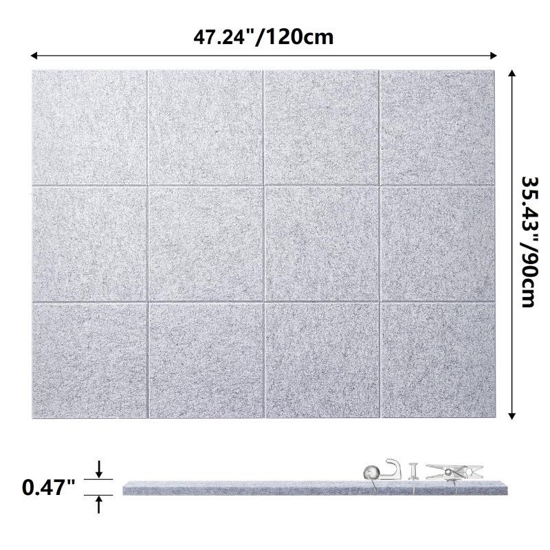 12-Piece Self-Adhesive Acoustic Panels - Soundproof, Eco-Friendly Polyester Fiber Wall Stickers