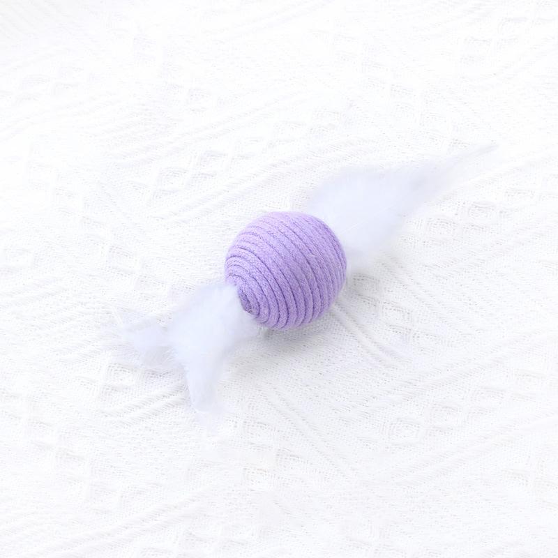 Bite Resistant Cat Cotton Rope Ball Colorful Sounding Cat Scratch Catch Toys Wear Resistant Cat Teaser Ball Pet Supplies