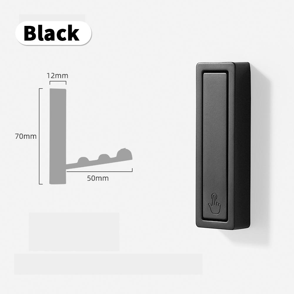 Folding Wall Hook Hidden Wall Mount Clothes Coat Rack Key Towel Bag Hanger Apartment Kitchen Bathroom Black Foldable Hook Organi