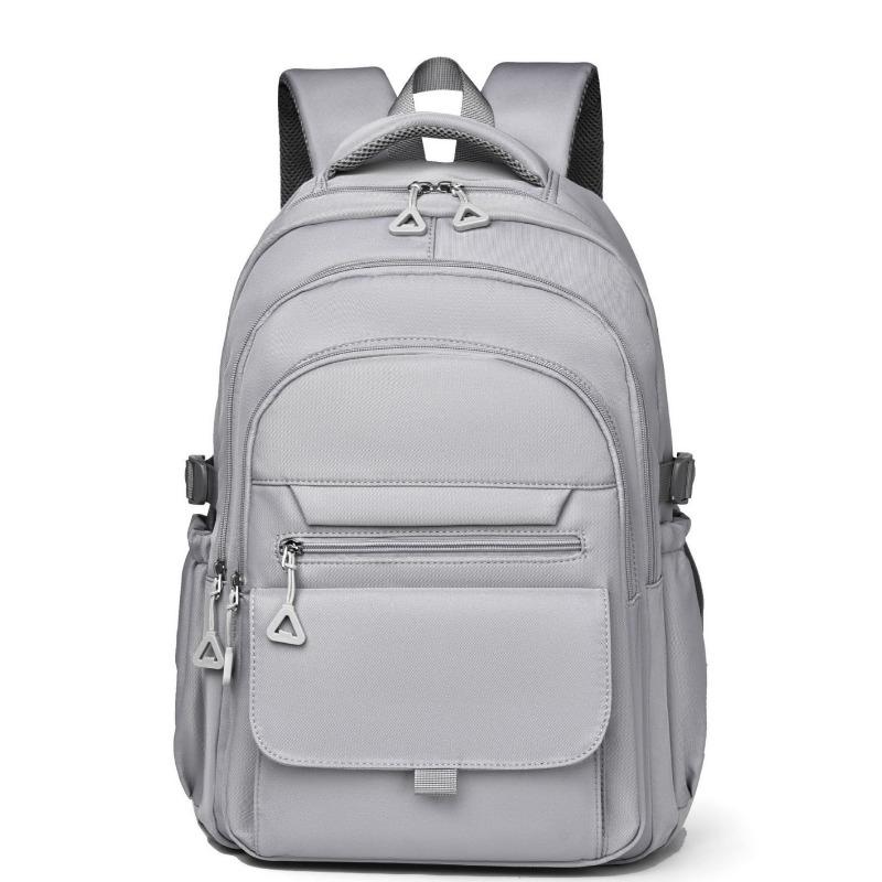 Solid color versatile student schoolbag backpack Oxford cloth junior high school college student backpack leisure travel bag