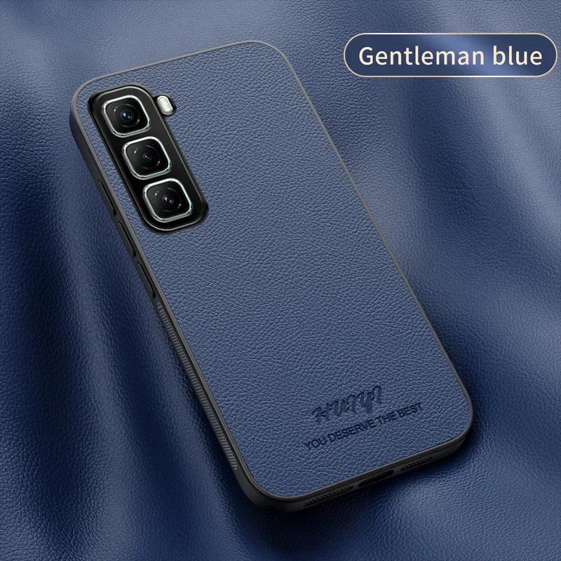 

Автомагнітний Шкіряний Захисний Чохол-накладка для Infinix HOT 50 Pro Plus 50I 4G 5G 40 Pro 40I Smart9 Smart8 TPU+PU Покриття з відчуттям шкіри For HOT 40i синій