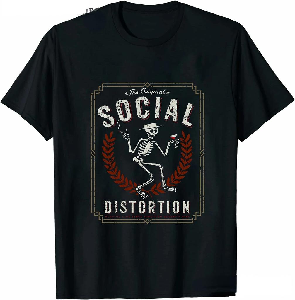 Men Clothing Social Distortion Winged Wheel TShirt Ball and Chain Mens Tshirt Street Hip Hop Style Tees Loose Tops Streetwear