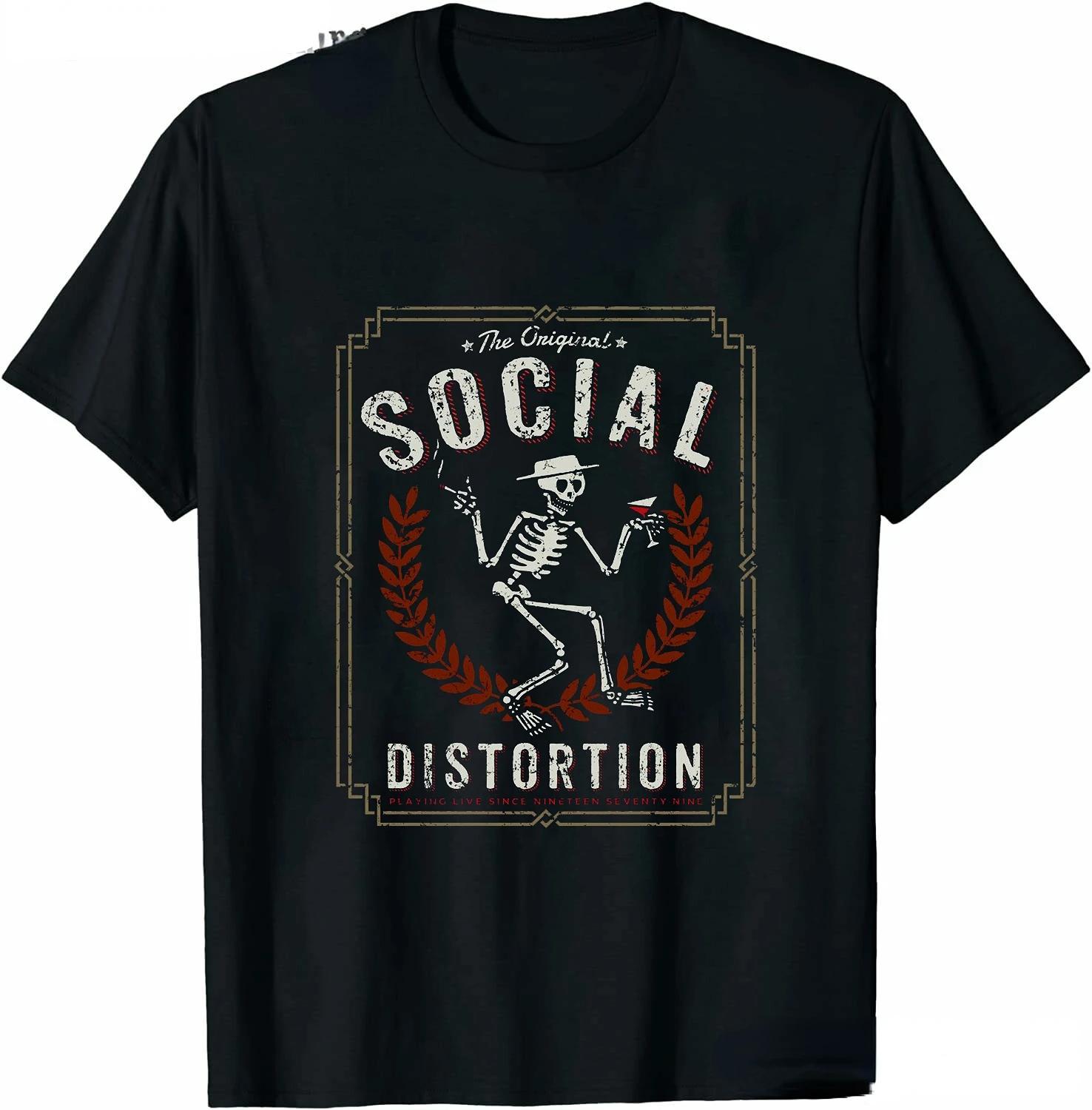 

Чоловічий одяг Social Distortion Крилате колесо Футболка Ланцюг Футболка для чоловіків Вуличний хіп-хоп стиль Футболки Вільні топи Streetwear 3XL