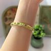 Gold Plated Enamel Floral Bangle Elegant Lotus Floral Open Cuff Bracelet Cloisonne Bangle  Ladies