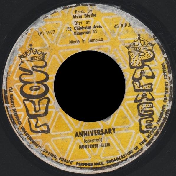 

7inch Record HORTENSE ELLIS Anniversary NONE Soul Palace 1977 Jamaica Reggae Ska Dub Used