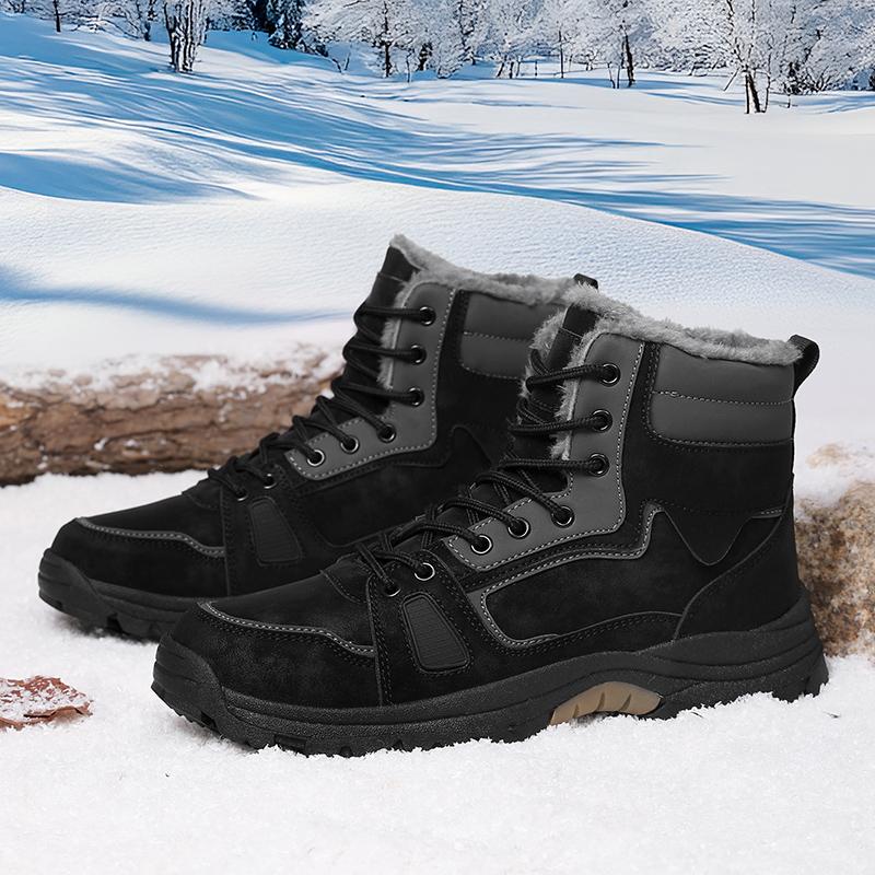 Pánské plyšové vysoké boty, velké velikosti, plyšové teplé ruské zimní boty, velikost 39-47
