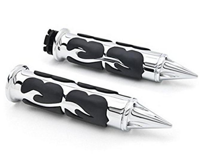 

TASWK Motorcycle Aluminum Chrome Hand Grips Custom Handlebars for Harley Suzuki Kawasaki Yamaha Honda 1 Throttle (with inch/25mm Grip)