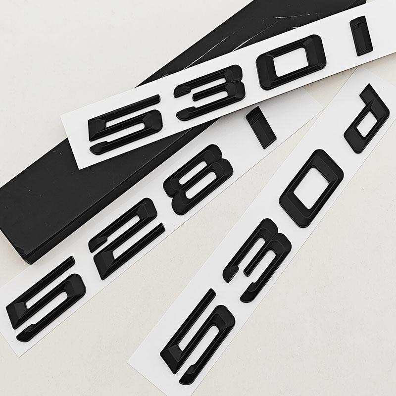 3D Czarny Matowy ABS Logo Litery Samochodowe 528i 530i Naklejka Emblemat na Tylną Klapę Dla BMW Serii 5 530i 530i F10 E60 Akcesoria Tylne