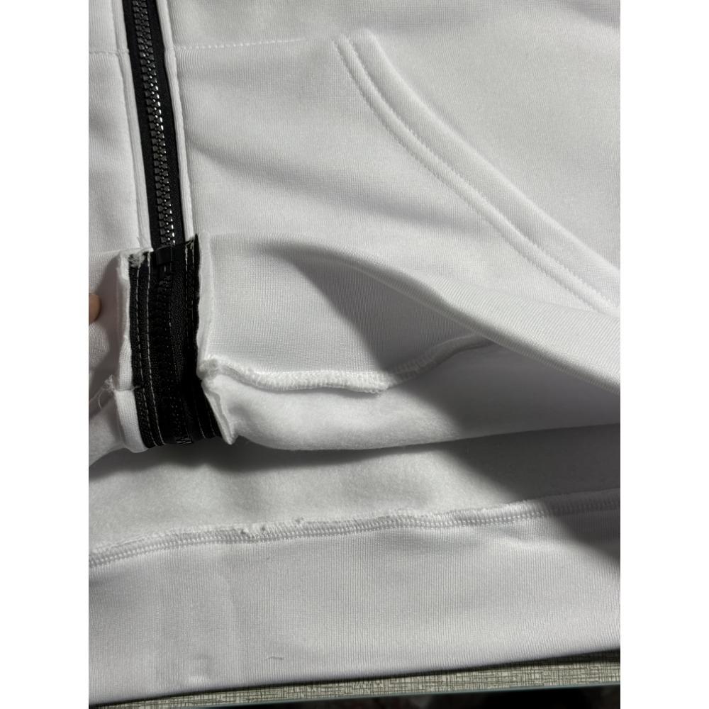 Men's Red Hooded Zipper Jacket "It's Never Luck It's Always God" Printed Jacket with Polyester Ribbed Cuffs and Hemps for Autumn and Winter