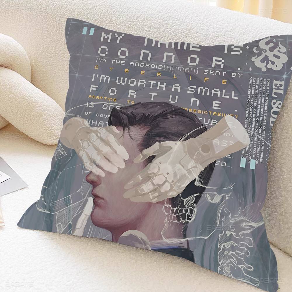 D-Detroit B-Stań się H-Człowiekiem Poszewka na Poduszkę Poszewka na Poduszkę Sofę Dekoracja Pokoju Domowego Prezent dla Dzieci