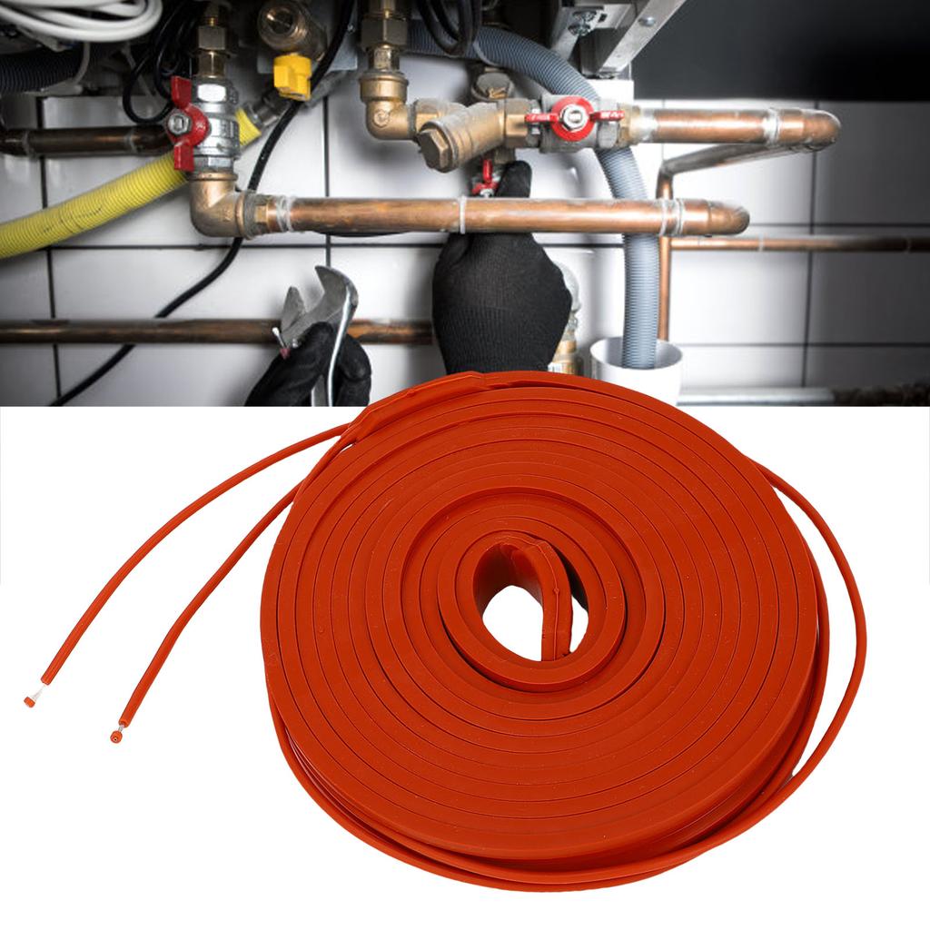 225W Flexible Heating Belt Water Proof Insulated Silicone Antifreeze Wrap for Water Pipe Metal Plastic Pipeline 15x3000mm
