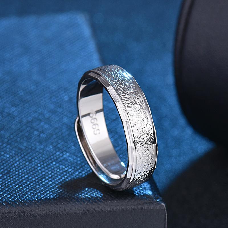 

Мужское открытое кольцо из стерлингового серебра с кристаллами one size