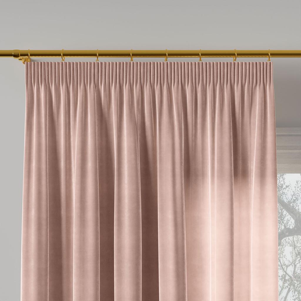 Velvi Curtain with Pleating Tape, Velour, Smooth,