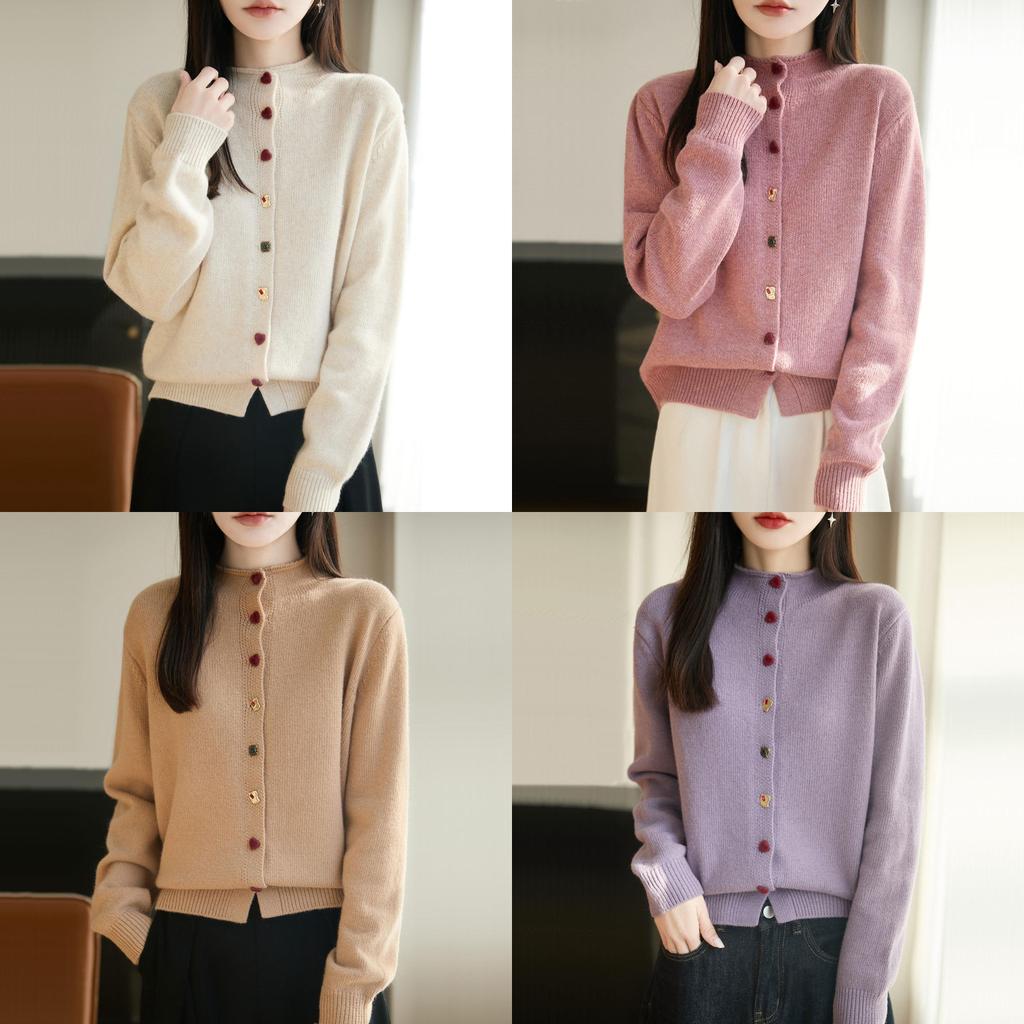 Womens Knit Cardigan With Andy Plush Fabric For Casual Office Wear
