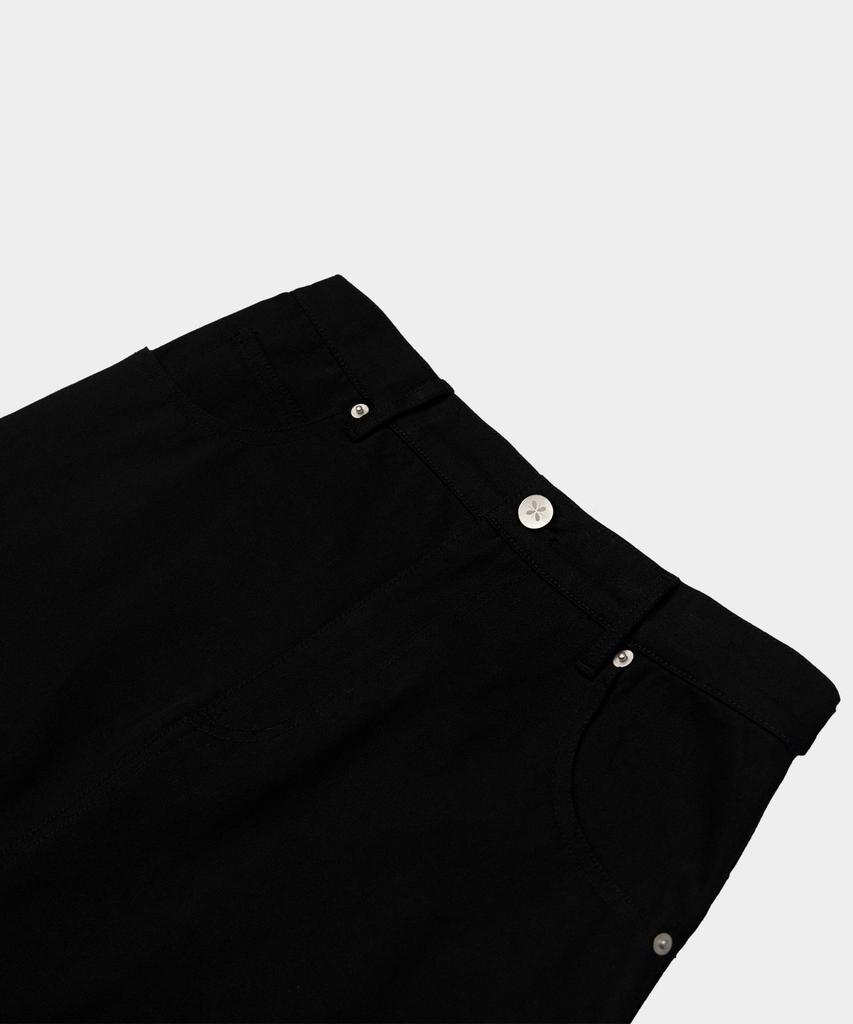 Liomeu Cotton Asymmetrical Long Skirt_Black : Radiant084