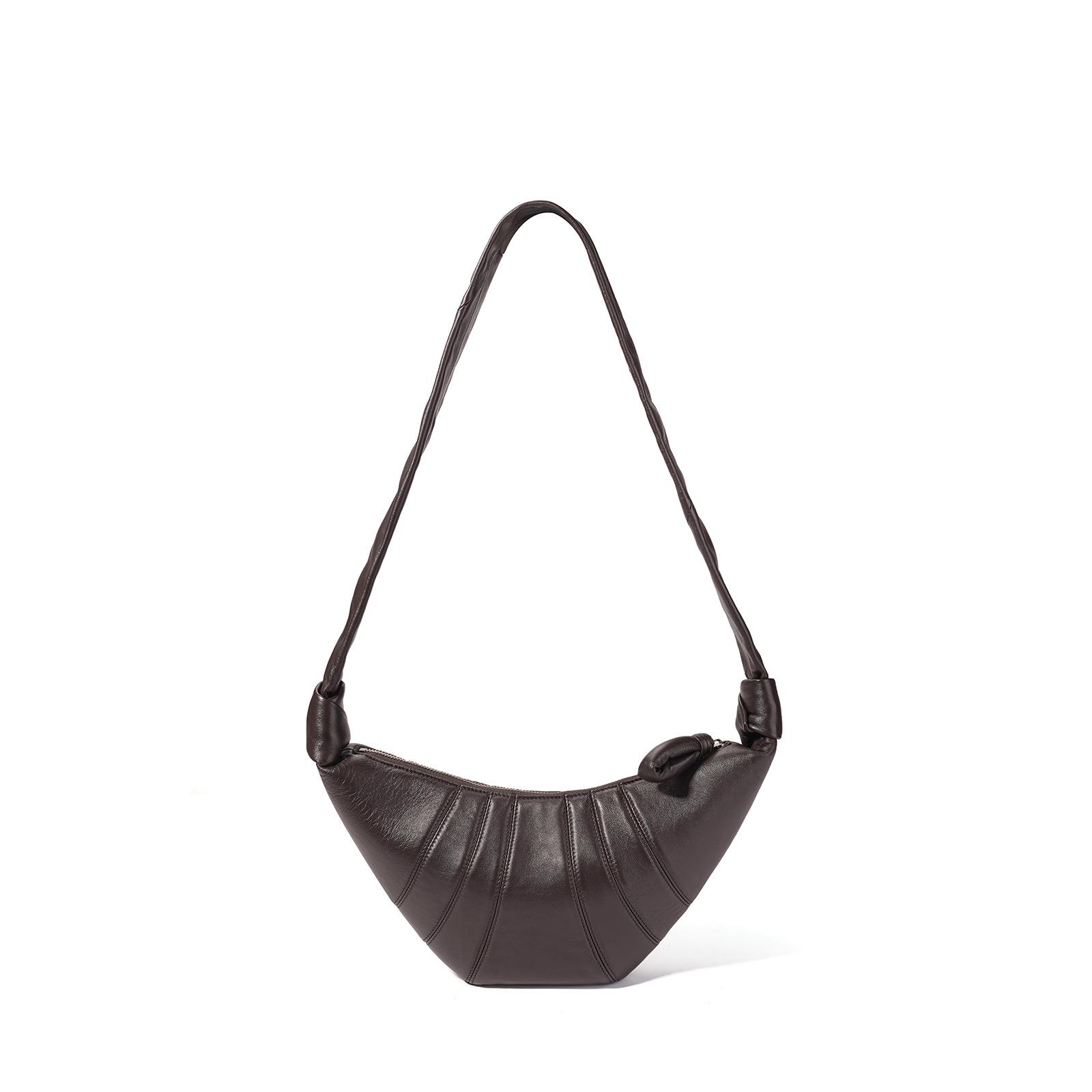 

Сумка-круассан из овчины, нишевая, ленивый ветер, сумка-мессенджер, женская сумка-пельмень original leather, without LOGO