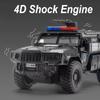 1:32 Scale SWAT Armored Police Car Model Toy Metal Diecast Pull Back Shock Absorption Heavy Truck Toys Sound Light Gift for Kids