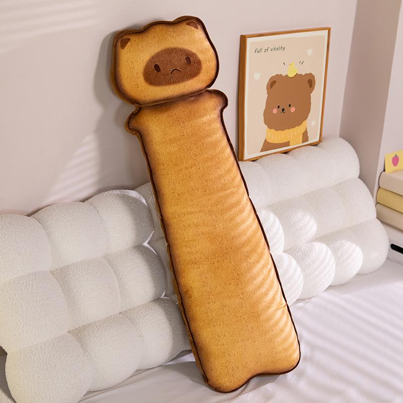 90-110cm New Stuffed Long Pillow Cute Cartoon Toast Cat Shape Plush Toys Cushion for Sofa Chair Home Decoration Long Pillow Gift