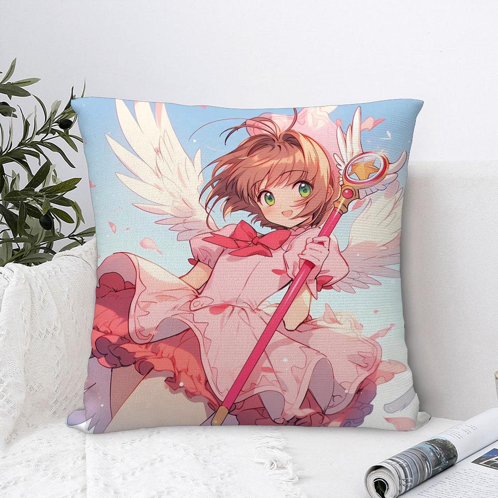 Anime C-Cardcaptor S-Sakura Pillow Case Sofa Decorative Home Double-sided Printing Short Plush Cushion Cover Throw Pillow Cover