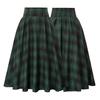 Women Skirt High Elastic Waist Big Hem A-line Colorblock Plaid Print Loose Ankle Length Soft Pockets Retro Ruffle Elegant Party Commute Lady