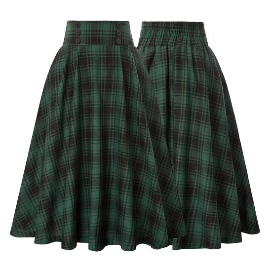 Dámská sukně Vysoký elastický pas Velký lem A-line Colorblock Kostkovaný potisk Volný Délka kotníku Měkké kapsy Retro volán Elegantní Party Dáma na dojíždění