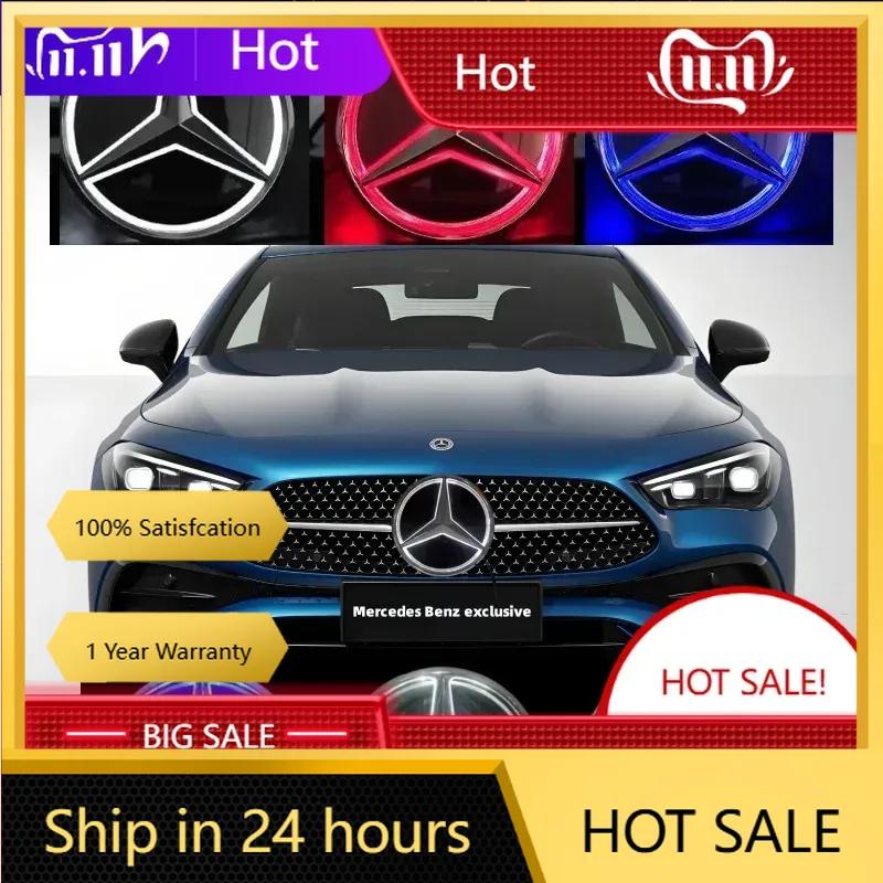 C200 E200 New 2025 For Mercedes Benz Car Front Grill Logo Light mirror face LED Badge Emblem Luminous Decorative Light For Merce