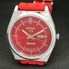 REFURBISHED VINTAGE SEIKO 5 AUTOMATIC 6309A JAPAN MENS RED DIAL WATCH a434692-2
