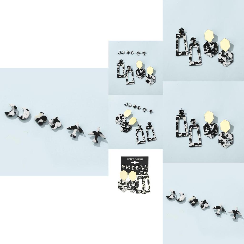 Trendy Acrylic Leopard Print Star Shape Earrings Perfect For Birthdays Holidays