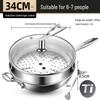 ZISIZ 34cm Titanium Hammered Non-stick Wok with Lid & Spatula