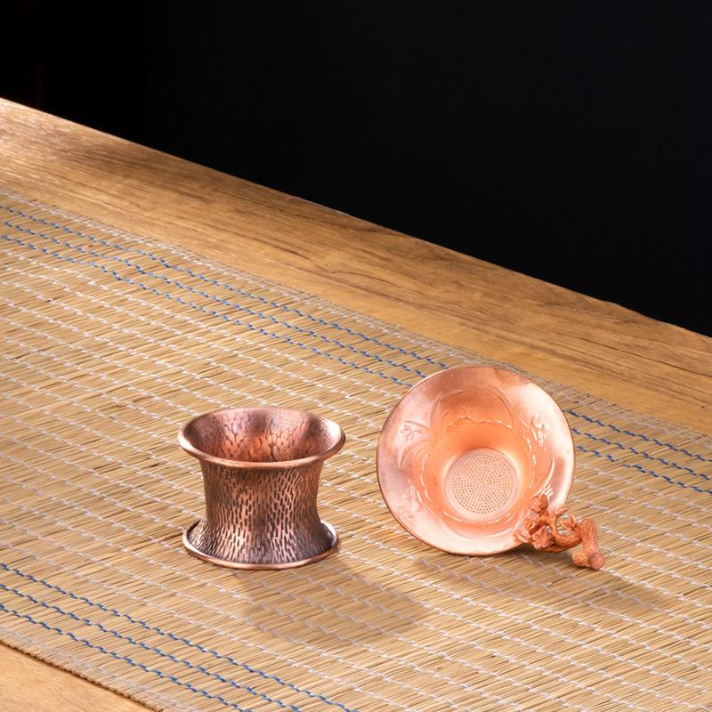 

Красный медный чайник для китайской чайной церемонии, ручной работы, чистый чай, чайный сервиз Kung Fu, ретро-чайник Keep In Good Health, чайная утварь