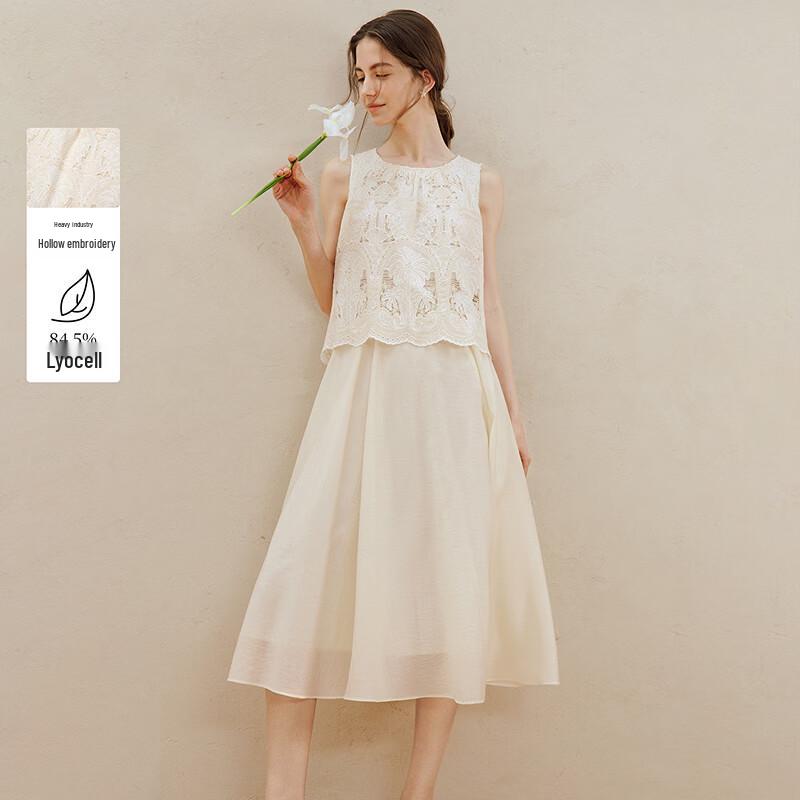 Женское sleeveless платье INMAN из лиоцелла с французской вышивкой M