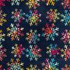 Royal Samt Stoff Polyester Zum Nähen - Motiv Bunte Schneeflocken
