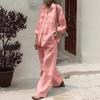 Cross-border Casual Long-sleeved Shirt Loose Set Amazon 2025 Autumn New Foreign Trade Women's Two-piece Set