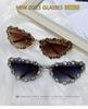Cat-Eye Geometric Rhinestone Triangle Sunglasses