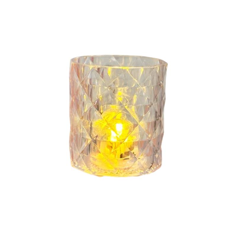 

Romantic Crystal Wind Cup Candle Lamp Night Light Bedroom Bedside Decor Ornament Crystal