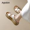 Augusteng Platform Slippers Women's New Summer Commuter with Skirt Beach Shit Feeling National Style Sandals